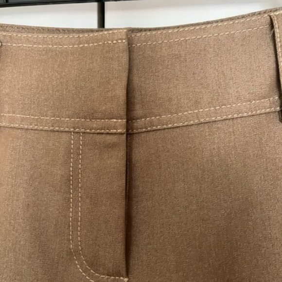 Brown Cropped Slacks with Gold Buttons Size 10 - Picture 5 of 8